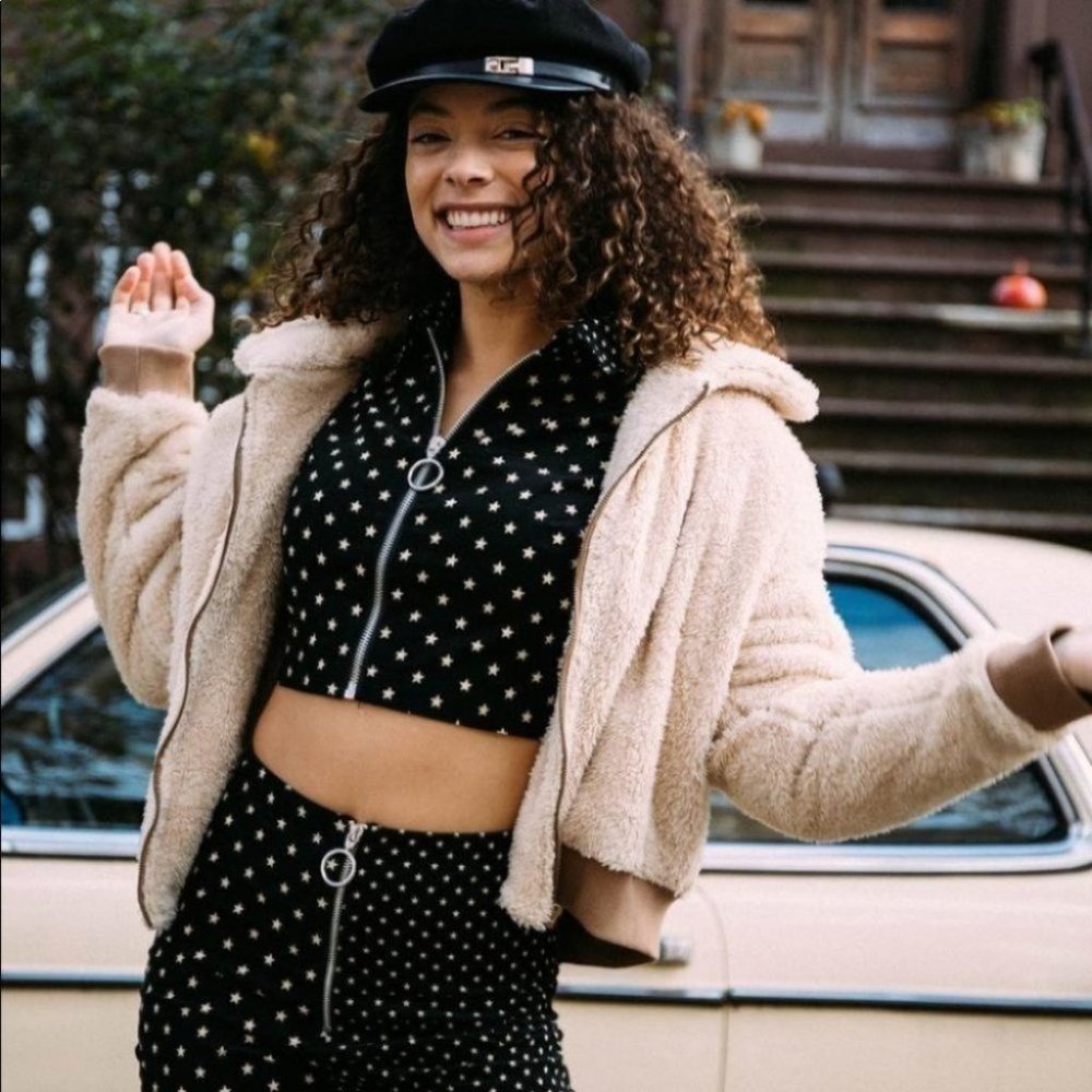 TRUE IMG Tan Teddy Bomber Jacket